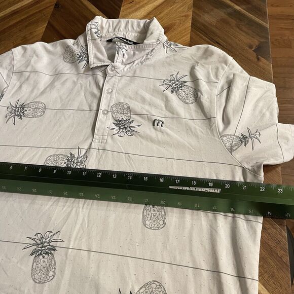 Travis Mathew Golf Polo Shirt Short Sleeve Active‎ Athleasure Pineapple Large - Picture 5 of 7
